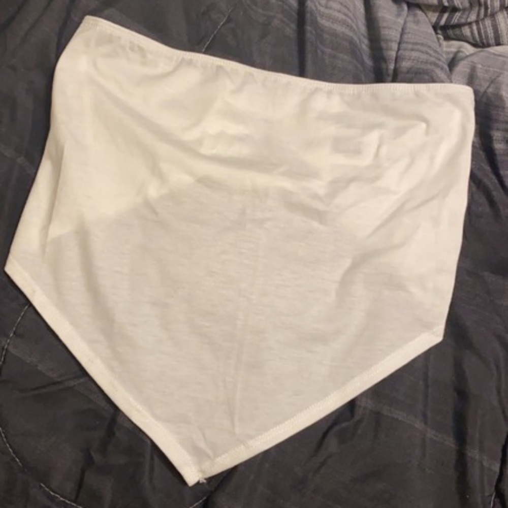 white scarf tube top